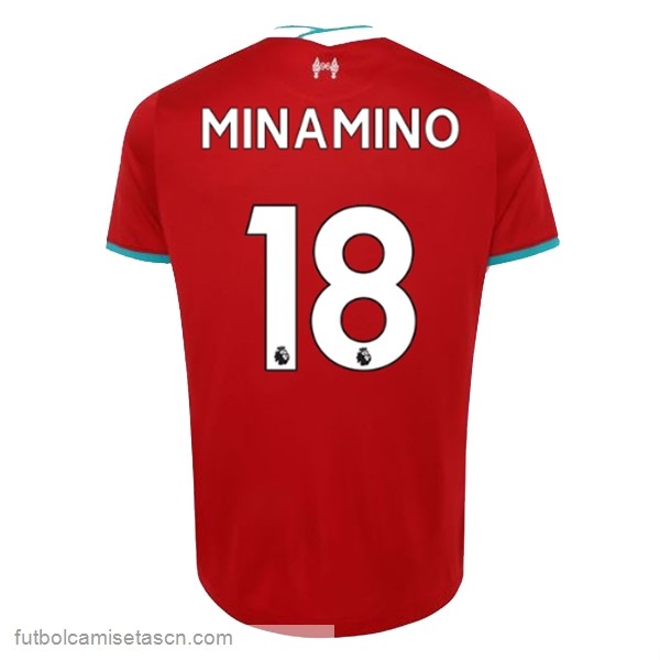 Camiseta Liverpool NO.18 Minamino 1ª 2020/21 Rojo